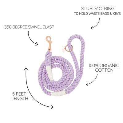 Show full view: Sassy Woof Rope Dog Leash, Lavender slide 5 of 7
