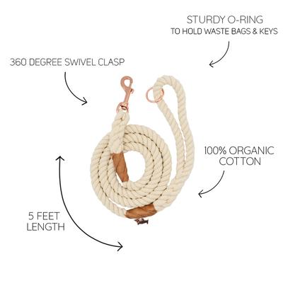 Show full view: Sassy Woof Rope Dog Leash, Natural slide 6 of 7
