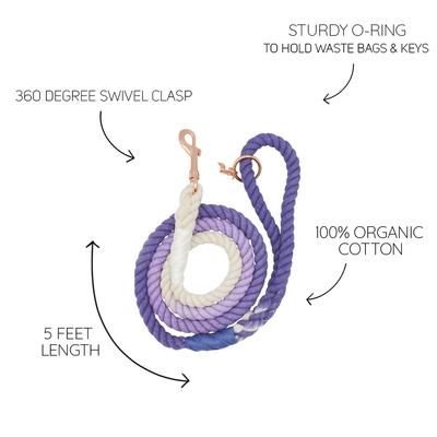 Show full view: Sassy Woof Rope Dog Leash, Ombre Purple slide 5 of 6