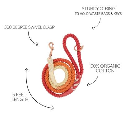 Show full view: Sassy Woof Rope Dog Leash, Sunrise slide 5 of 6