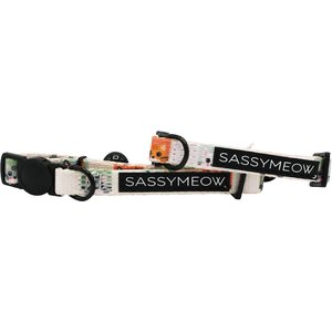 Sassy Woof Smitten Kittens Cat Collar, Small: 5-in neck, 1/2-in width