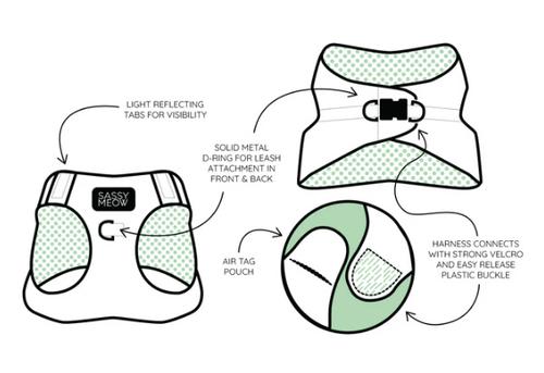 Show full view: Sassy Woof Smitten Kittens Cat Harness, Medium slide 6 of 6