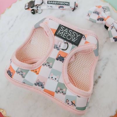Show full view: Sassy Woof Smitten Kittens Cat Harness, Small slide 3 of 6