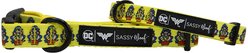 Sassy Woof Wonder Woman Dog Collar, Yellow, X-Small: 7 to 9.5-in neck, .39-in wide