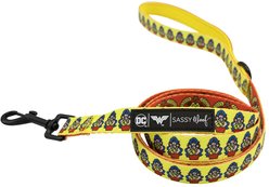 Sassy Woof Wonder Woman Dog Leash, Red, 5-ft long, 4/5-in wide