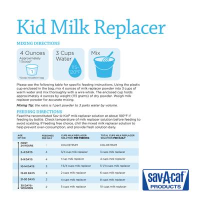 Show full view: Sav-A-Caf Sav-A-Kid Goat Milk Replacer, 4-lb pouch slide 5 of 7
