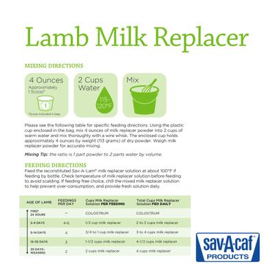 Show full view: Sav-A-Caf Sav-A-Lam Lamb Milk Replacer Sheep Supplement, 25-lb bag slide 7 of 8