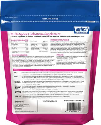 Show full view: Sav-A-Caf Ultra Start Multi Species Colostrum Supplement, 1-lb pouch slide 2 of 6