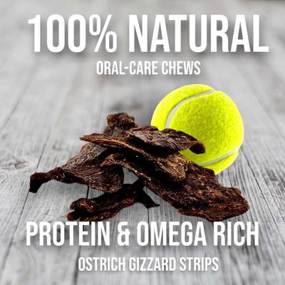 Show full view: Savannah Pet Food Chewy Ostrich Gizzard Strips Dog Treats, 2-oz pouch slide 3 of 8