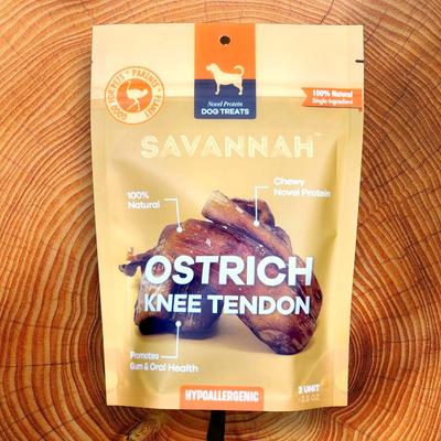 Show full view: Savannah Pet Food Chewy Ostrich Knee Tendon Dog Treats, 2 count slide 4 of 8