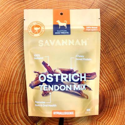 Show full view: Savannah Pet Food Chewy Ostrich Tendon Mix Dog Treats, 3-oz pouch slide 4 of 9