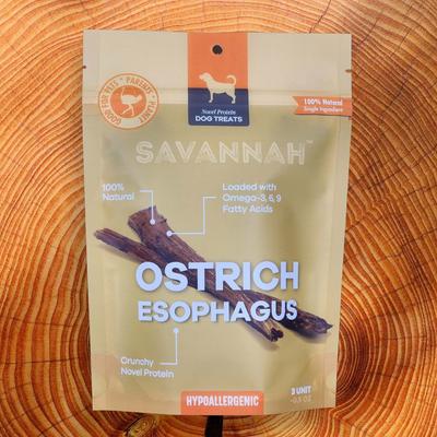Show full view: Savannah Pet Food Crunchy Ostrich Esophagus Cuts Dog Treats, 3 count slide 4 of 9
