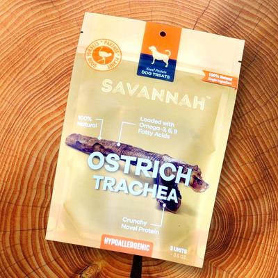 Show full view: Savannah Pet Food Crunchy Ostrich Trachea Cuts Dog Treats, 3 count slide 4 of 8