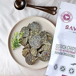 Savannah Pet Food Hypoallergenic Immune Boosting Beetroot Ostrich Chips Dog Treats, 2.5-oz pouch slide 2 of 9