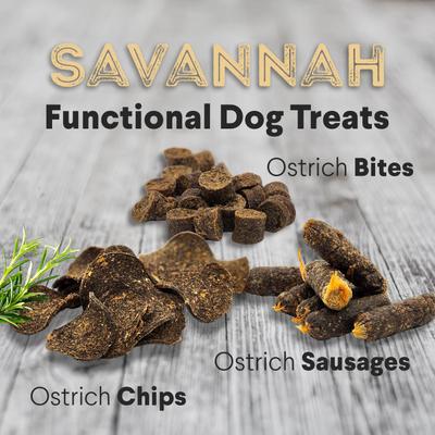 Show full view: Savannah Pet Food Hypoallergenic Immune Boosting Beetroot Ostrich Chips Dog Treats, 2.5-oz pouch slide 7 of 10