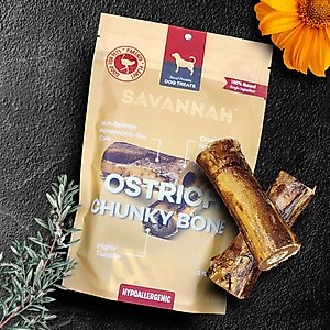 Savannah Pet Food Ostrich Chunky Bones Dog Treats, 2 count