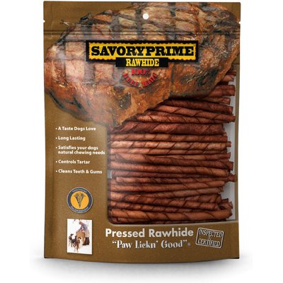 Savory Prime Savory Prime 5-inch Beef Flavored Rawhide Twists Dog Treats, 100 count