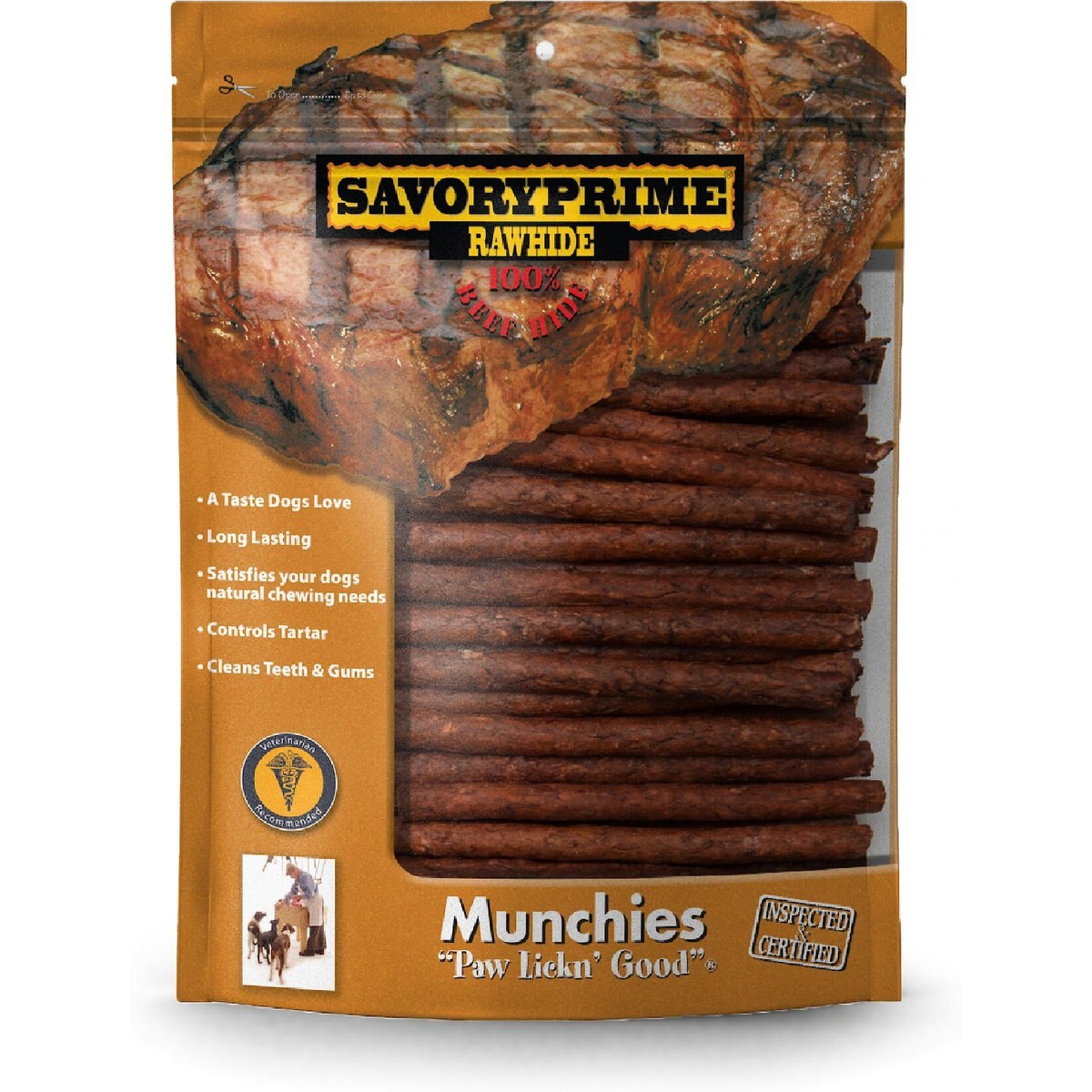 Savory Prime Beef-Flavor Rawhide 5-inch Munchies Sticks Dog Treats, 100 count