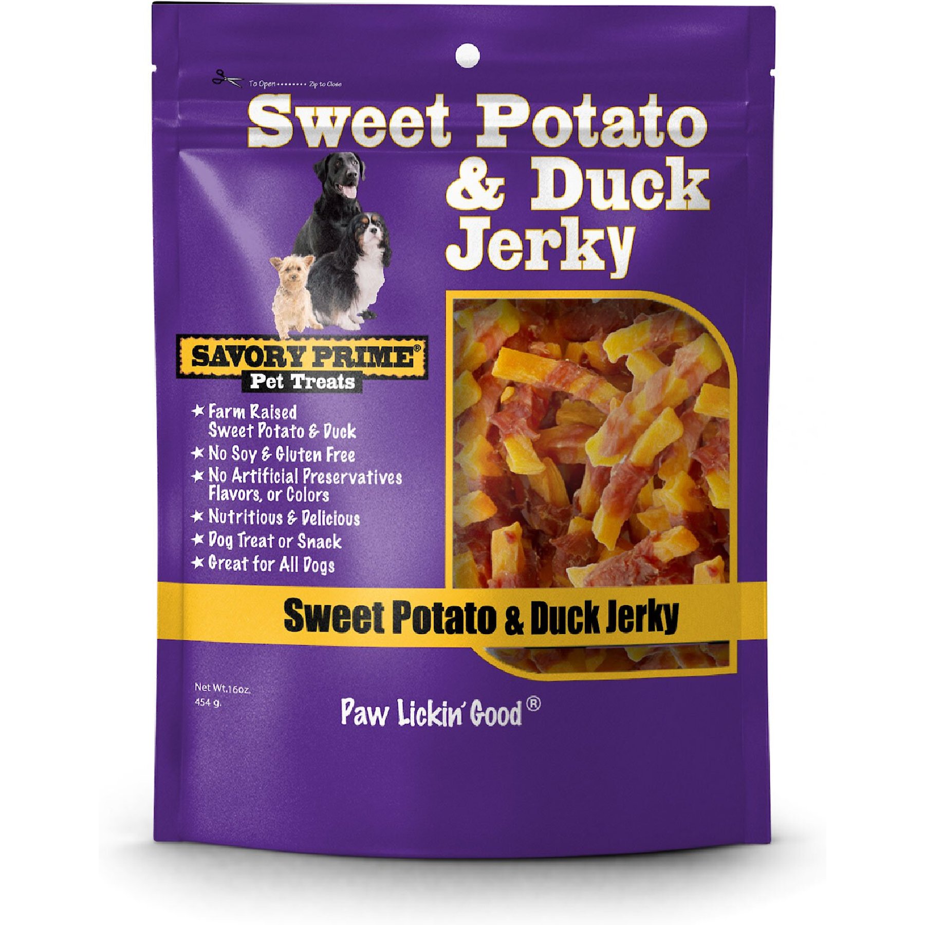 Savory Prime Sweet Potato & Duck Jerky Dog Treats, 16-oz bag