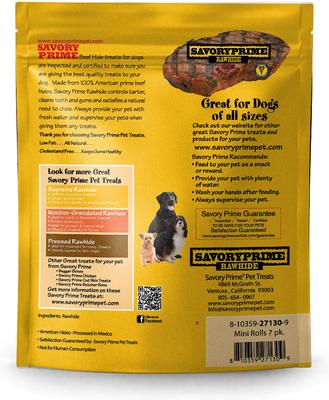 Show full view: Savory Prime Mini Retriever Rolls Dog Chews, 7 count slide 3 of 5