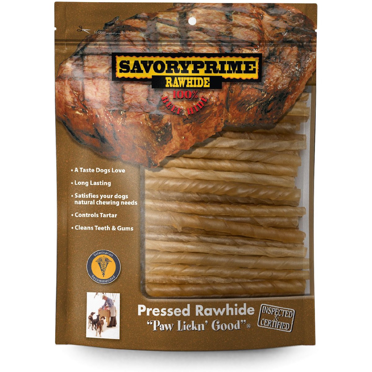 Savory Prime Natural 5-inch Rawhide Twists Dog Treats, 100 count