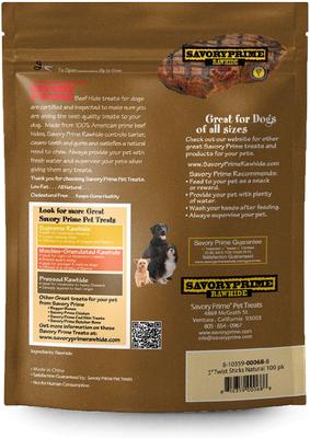 Show full view: Savory Prime Natural Rawhide Twists Dog Treats, 5-in, 100 count slide 3 of 8