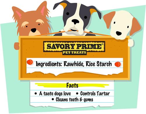 Show full view: Savory Prime Natural Rawhide Twists Dog Treats, 5-in, 100 count slide 6 of 8