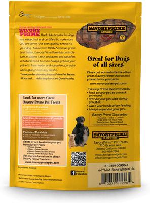 Show full view: Savory Prime Rawhide Medium Bone 6-7" Dog Chews, 6 count slide 3 of 4