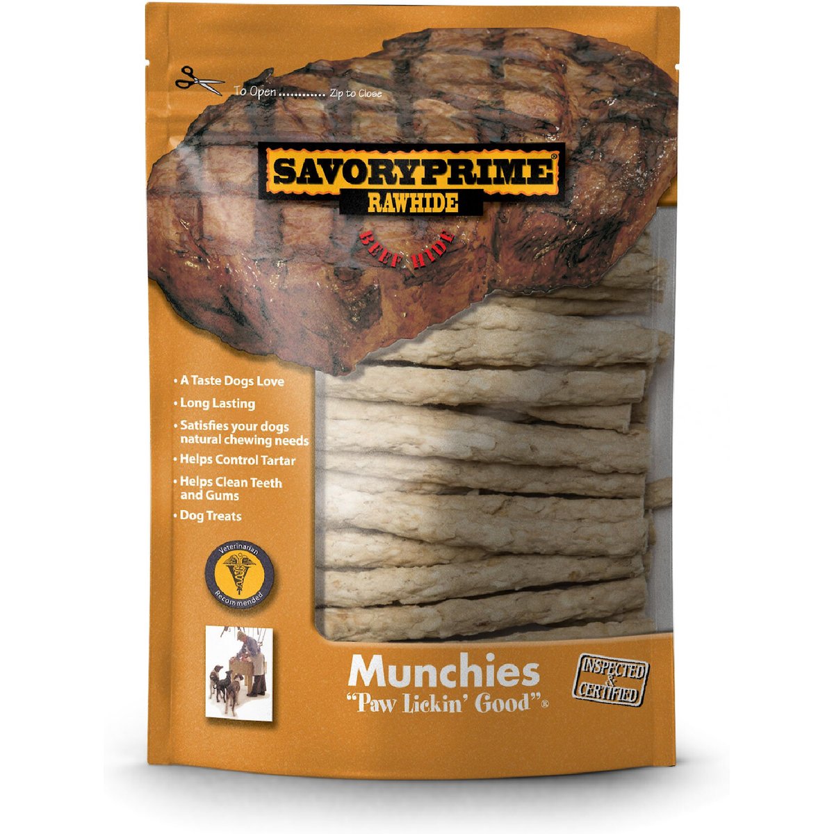 Savory Prime Natural Rawhide 5-inch Munchies Sticks Dog Treats, 50 count