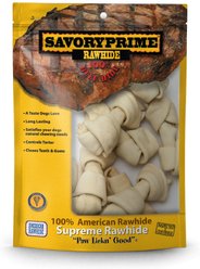 Savory Prime Rawhide Small Bone 4-5" Dog Chew, 10 count