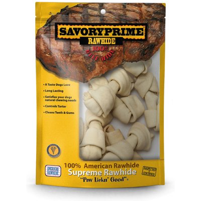 Savory Prime Savory Prime Rawhide Small Bone 4-5" Dog Chew, 10 count