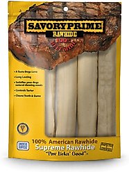 Savory Prime Supreme Rawhide Retriever Rolls 10" Dog Chews, 4 count