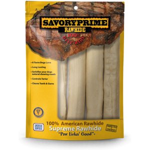 Savory Prime Supreme Rawhide Retriever Rolls 10" Dog Chews, 4 count