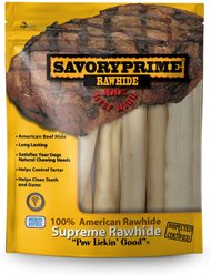 Savory Prime Supreme Rawhide Retriever Rolls 10" Dog Chews, 8 count