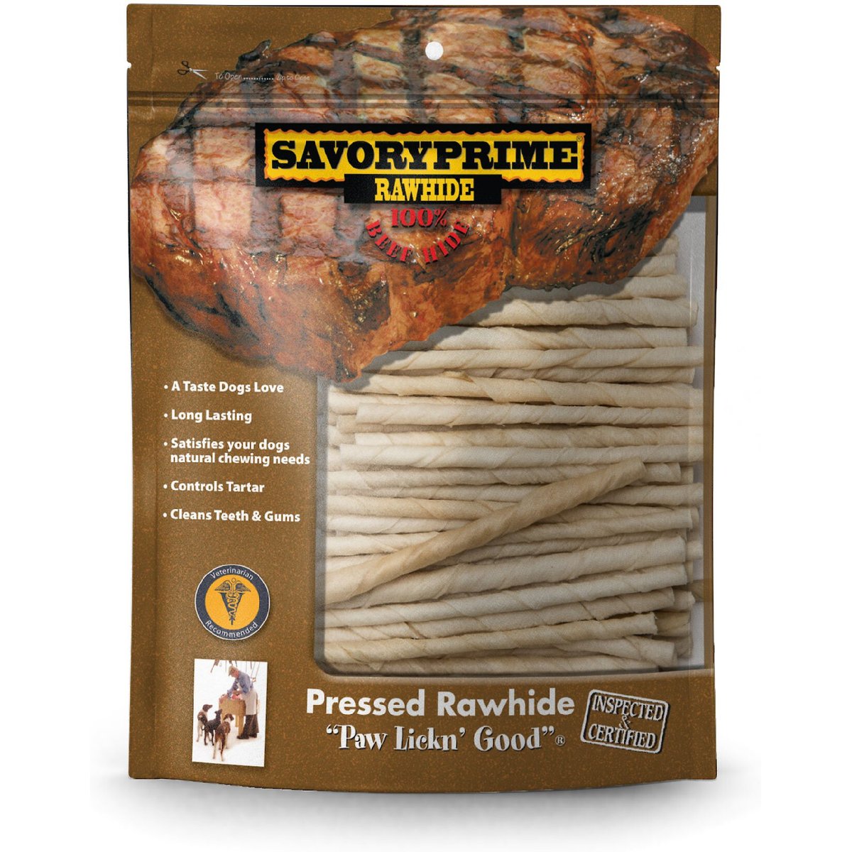 Savory Prime White 5-inch Rawhide Twists Dog Treats, 100 count
