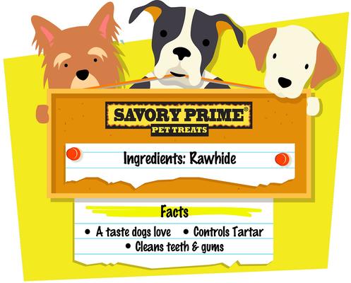 Show full view: Savory Prime White Rawhide Twists Dog Treats, 5-in, 100 count slide 4 of 6