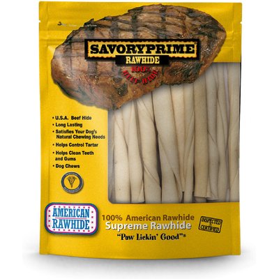 Savory Prime Savory Prime White 5-inch Rawhide Twists Dog Treats, 30 count