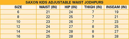 Show full view: Saxon Children's Adjustable Waist Breeches, Black, 12 slide 2 of 2