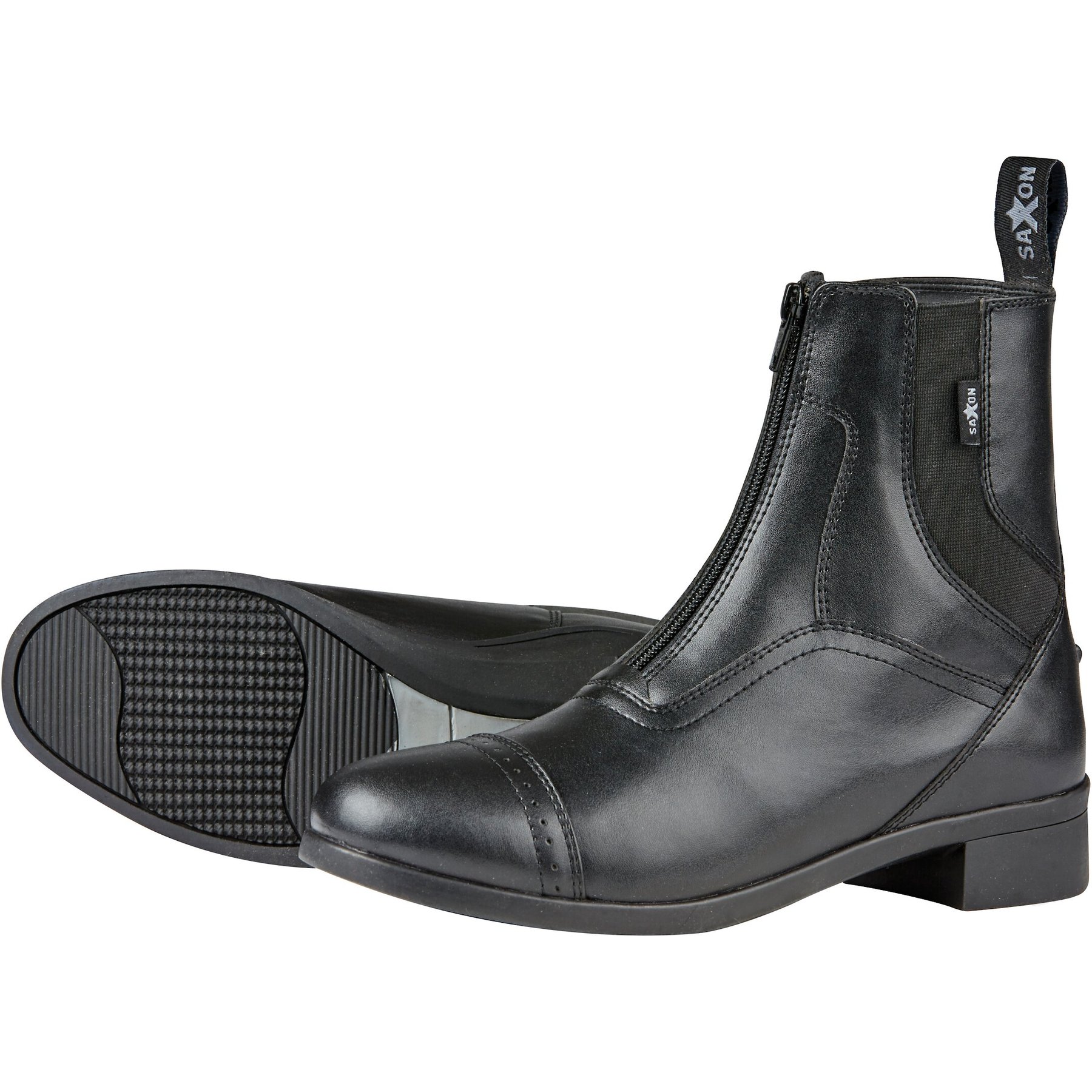 Saxon Syntovia Ladies Zip Paddock Boots, Black, 9