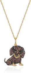 Scamper & Co 18K Yellow Gold Plated Sterling Silver Dachshund Pendant Necklace