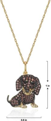 Show full view: Scamper & Co 18K Yellow Gold Plated Sterling Silver Dachshund Pendant Necklace slide 4 of 5