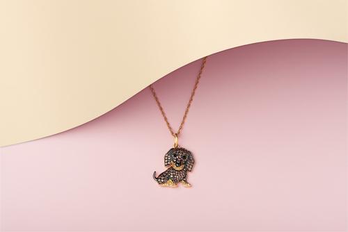 Show full view: Scamper & Co 18K Yellow Gold Plated Sterling Silver Dachshund Pendant Necklace slide 5 of 5