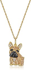 Scamper & Co 18K Yellow Gold Plated Sterling Silver French Bulldog Pendant Necklace
