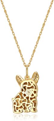 Show full view: Scamper & Co 18K Yellow Gold Plated Sterling Silver French Bulldog Pendant Necklace slide 2 of 5