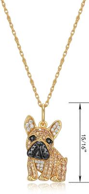 Show full view: Scamper & Co 18K Yellow Gold Plated Sterling Silver French Bulldog Pendant Necklace slide 4 of 5