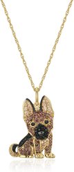 Scamper & Co 18K Yellow Gold Plated Sterling Silver German Shepherd Pendant Necklace