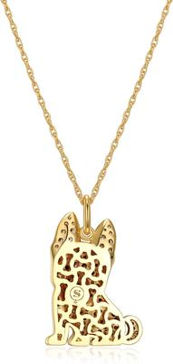 Show full view: Scamper & Co 18K Yellow Gold Plated Sterling Silver German Shepherd Pendant Necklace slide 3 of 6