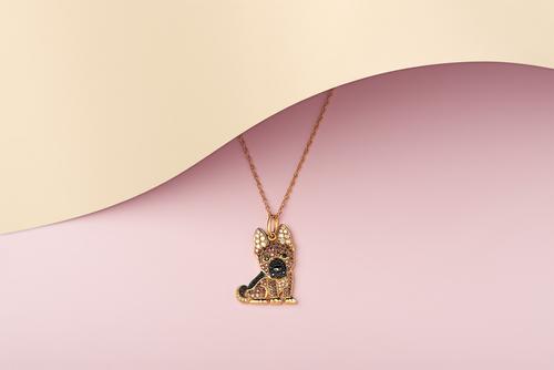 Show full view: Scamper & Co 18K Yellow Gold Plated Sterling Silver German Shepherd Pendant Necklace slide 6 of 6
