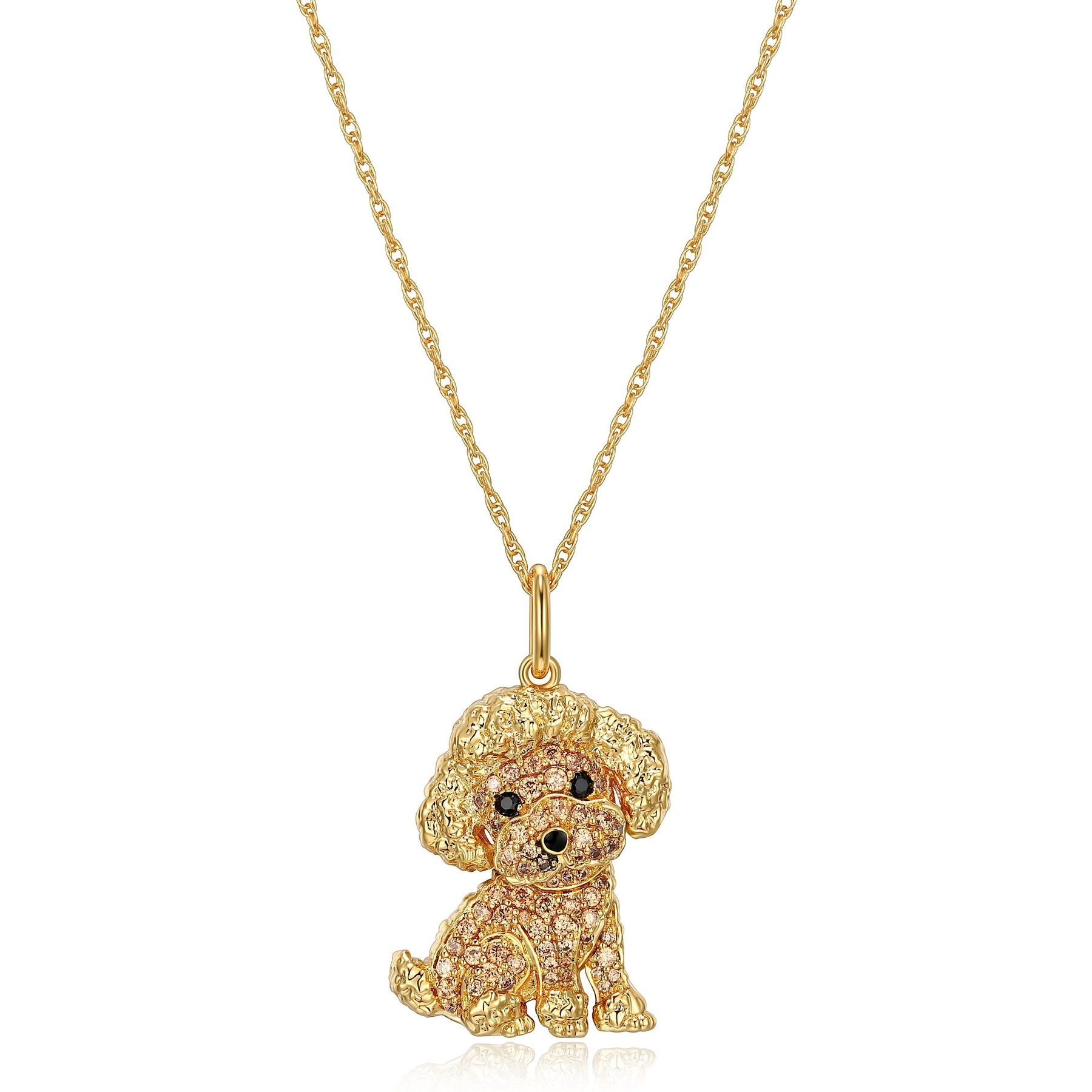 Scamper & Co 18K Yellow Gold Plated Sterling Silver Poodle Pendant Necklace