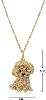 Show full view: Scamper & Co 18K Yellow Gold Plated Sterling Silver Poodle Pendant Necklace slide 4 of 5